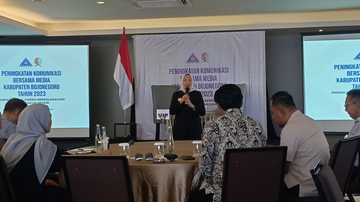 Bupati Bojonegoro Anna Mu'awanah saat menyampaikan sambutan (Foto-foto: Misbahul Munir/jatimnow.com)