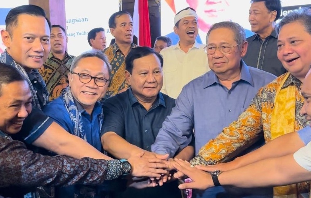 Ketum Demokrat AHY bersama para Ketum Parpol saat menyepakati usung Prabowo sebagai bakal Capres beberapa waktu lalu (Foto: Zulkifli Hasan dalam IG: @zul.hasan)