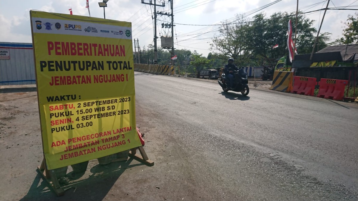 Jembatan Ngujang I di Tulungagung Ditutup Sore Ini, Simak Rekayasa Lalu Lintasnya
