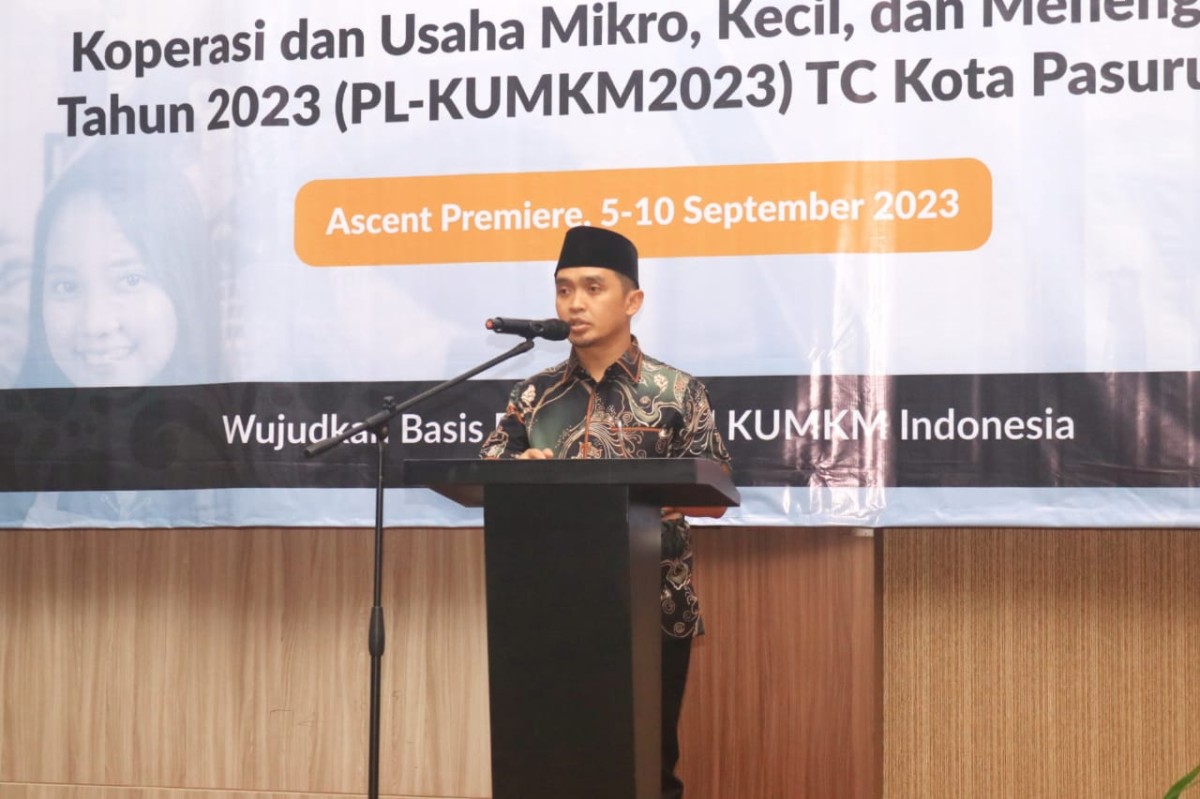 Pelatihan PL-KUMKM, Mas Adi Sampaikan Salah Satu Faktor Tumbuhnya Perekonomian di Kota Pasuruan