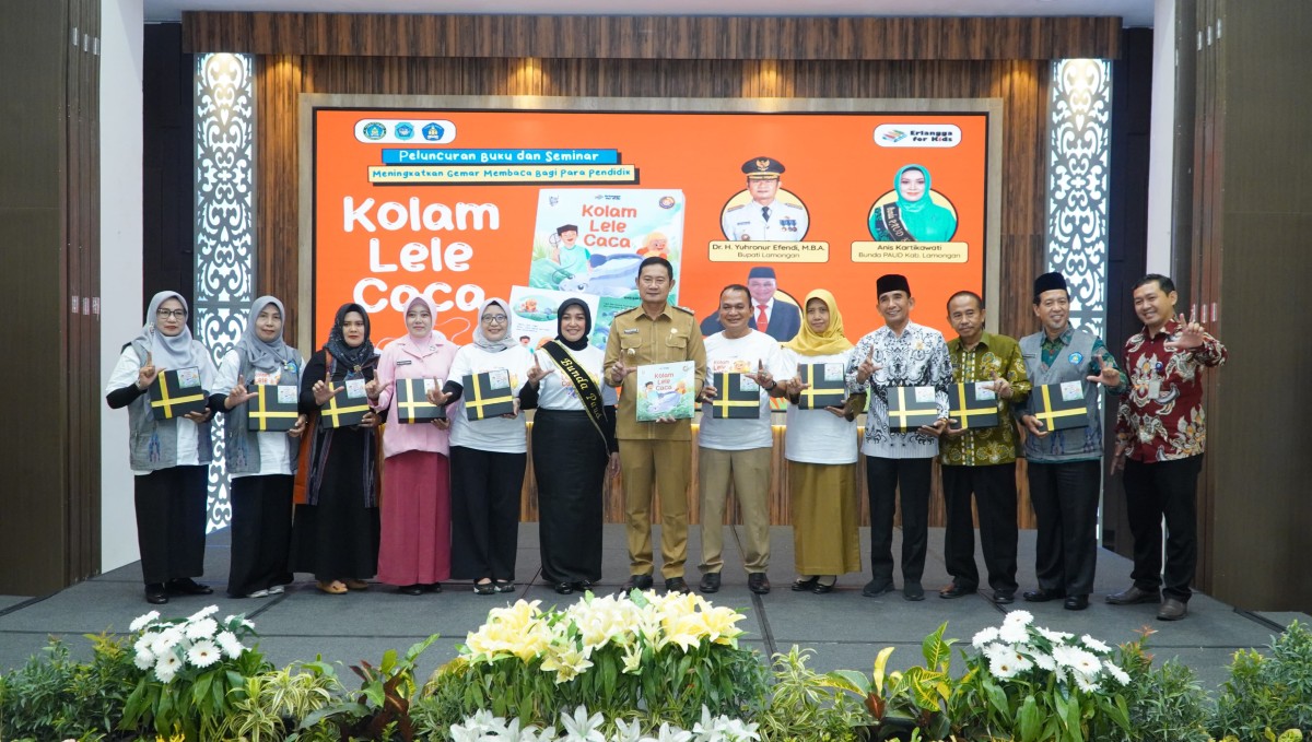 Peluncuran buku baca anak Kolam Lele Caca oleh Pemkab Lamongan. (Foto: Humas Pemkab Lamongan for jatimnow.com)