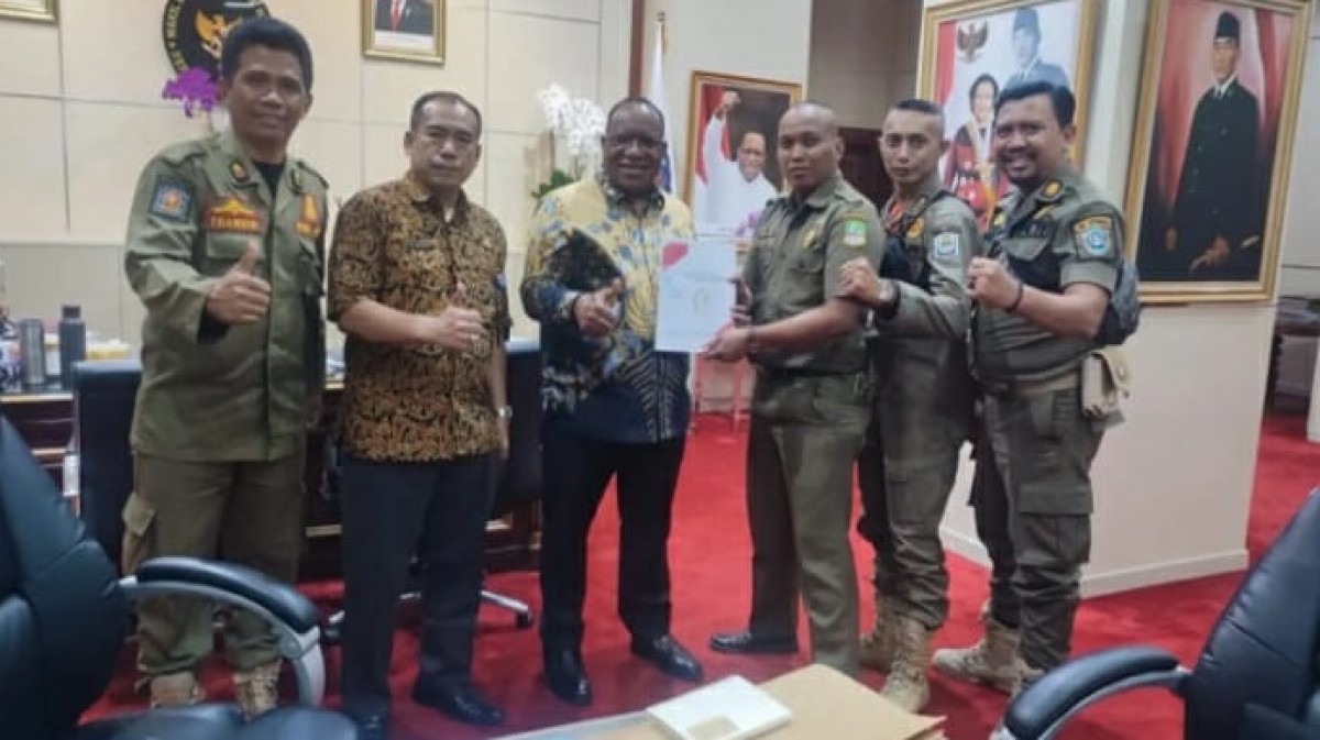 Rapat koordinasi perwakilan Satpol PP Lamongan dengan Kementrian Dalam Negeri. (Foto : FKBPPPN for jatimnow.com)
