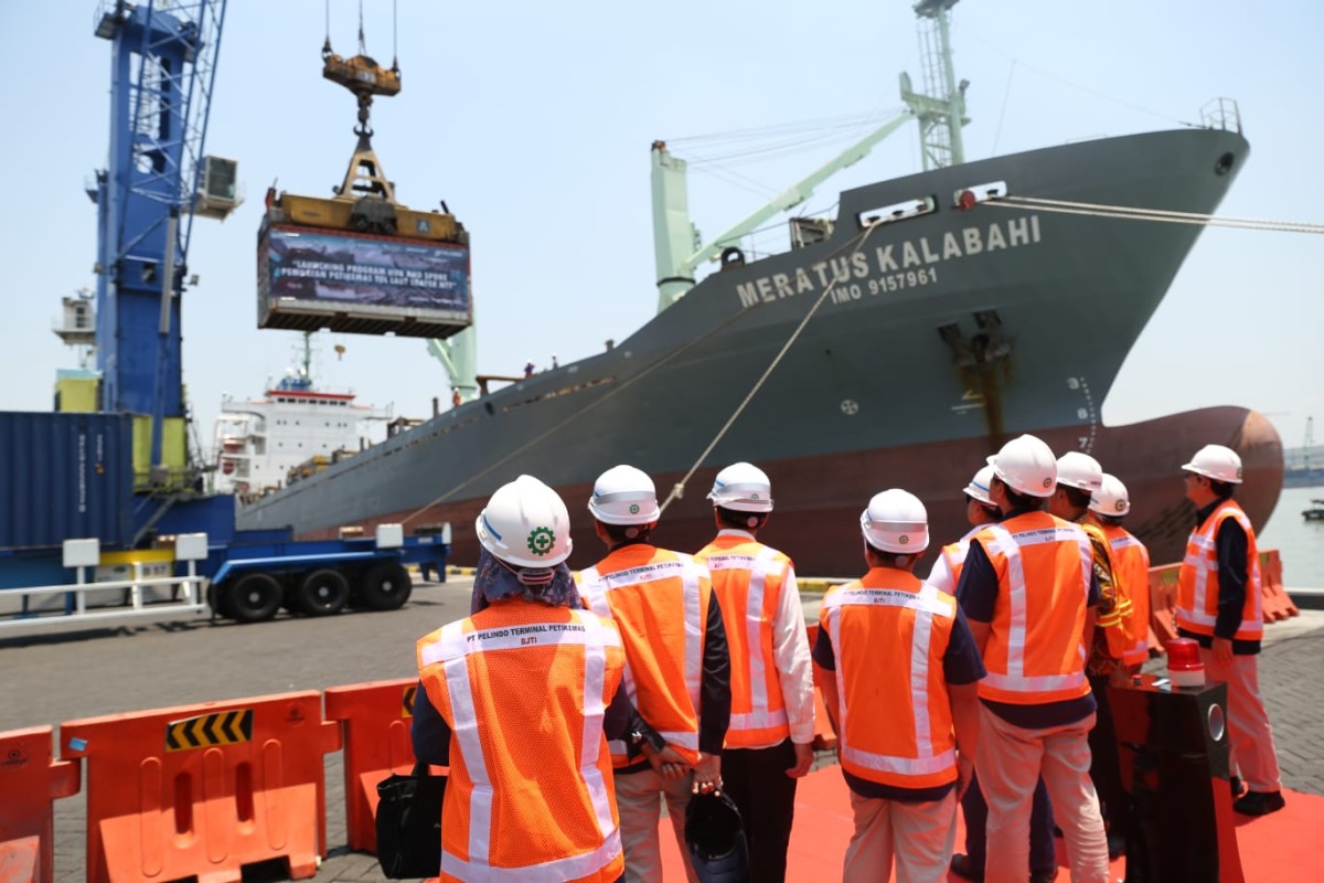 Peluncuran program Hub and Spoke tol laut dengan trayek Surabaya-Kupang-Surabaya. (Foto: PT Pelabuhan Indonesia/jatimnow.com)