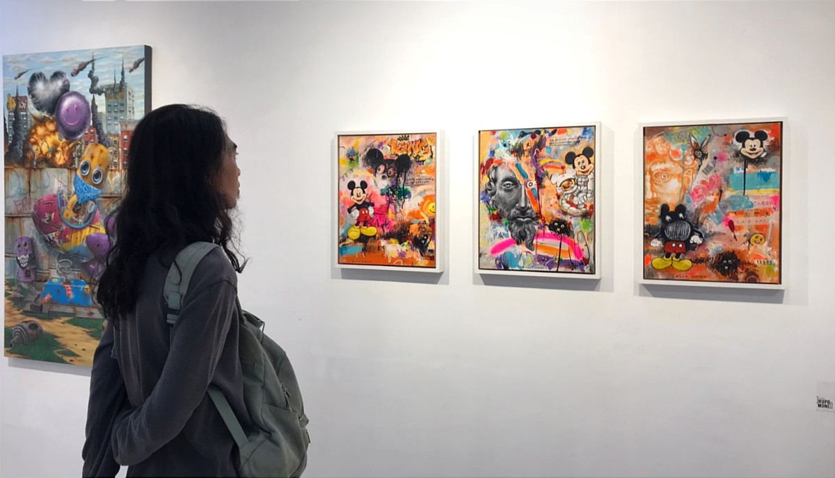 Karya lukis di pameran bertajuk Hupomone di Vinautism Gallery Surabaya (Foto-foto: Aam for jatimnow.com)