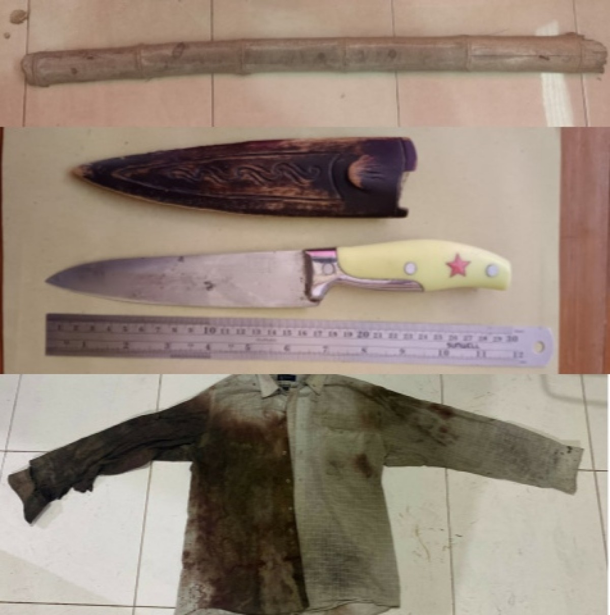 Barang bukti penusukan ke tetangga, diamankan Polres Sumenep. (Foto: Humas Polres Sumenep for jatimnow.com)