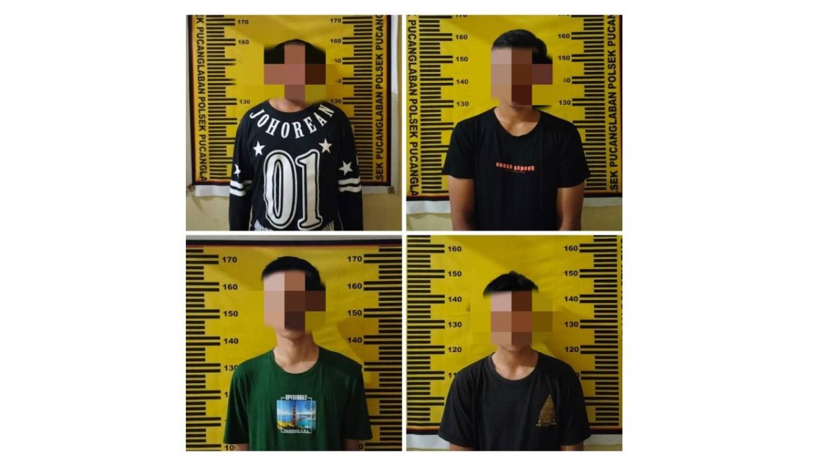 Tersangka pengroyokan yang diamankan polisi. (Dok Polres Tulungagung for jatimnow.com)