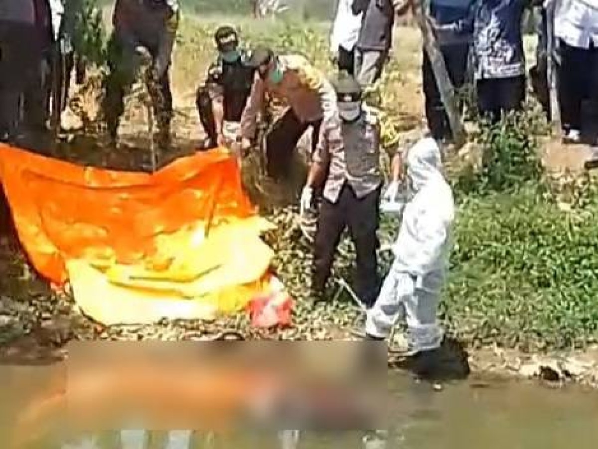 Mayat Misterius Ditemukan Mengapung di Empang Persawahan Lamongan