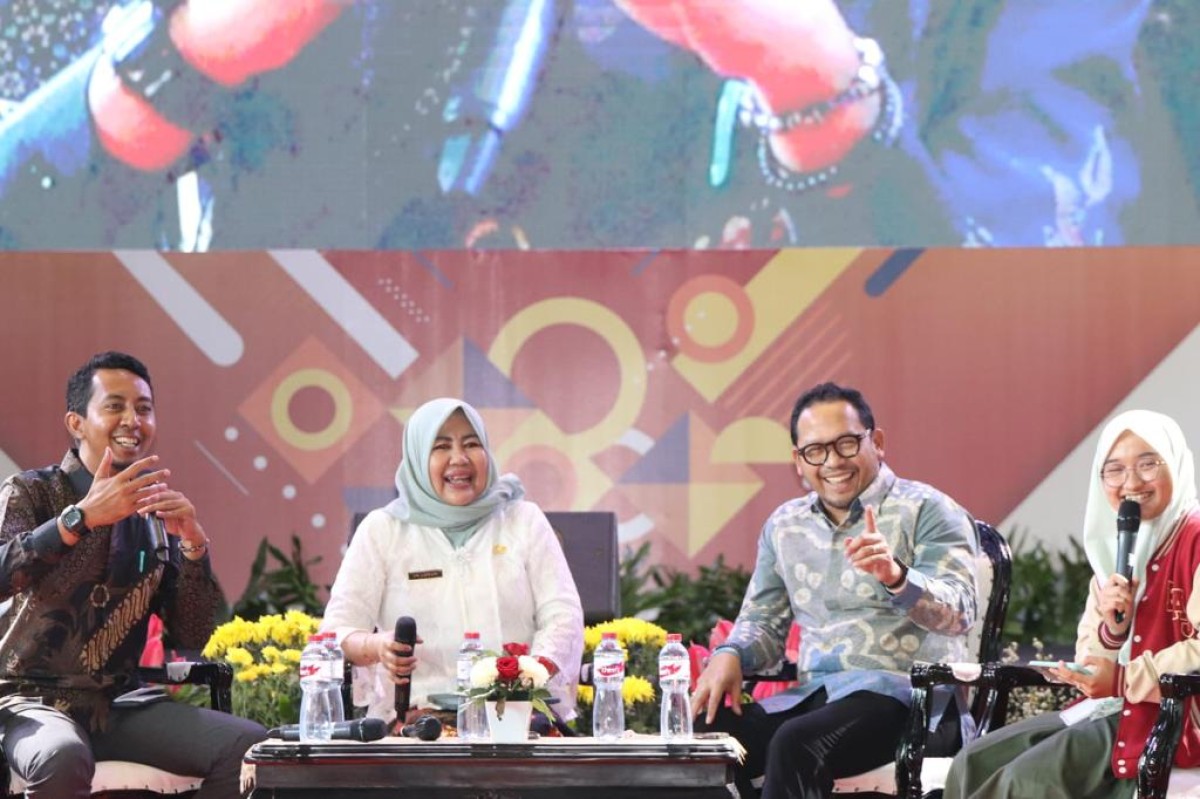 Talkshow Jawa Timur Semakin Layak Anak dalam rangkaian Jatim Fest 2023. (Foto: Aan Haryono/jatimnow.com)