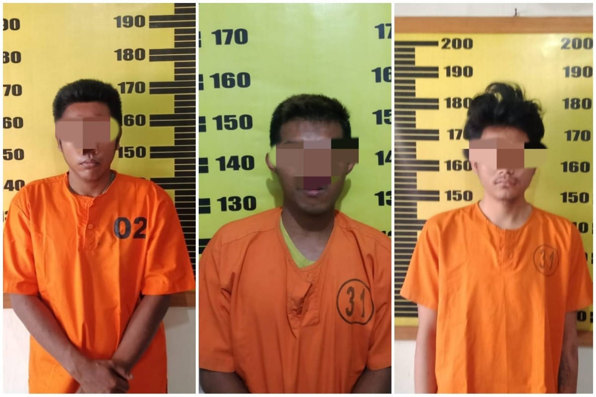 Komplotan pembobol warung saat diamankan polisi. (Foto: Humas Polres Tulungagung)