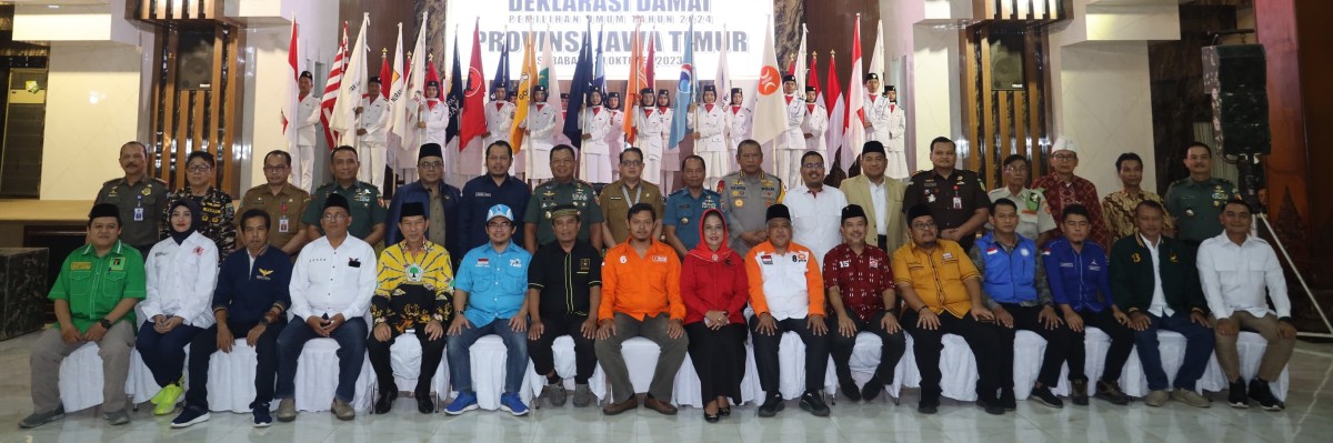 Deklarasi Pemilu Damai di Gedung Balai Prajurit Makodam V/Brawijaya, Surabaya. (Foto: Humas Pengdam V Brawijaya for jatimnow.com)