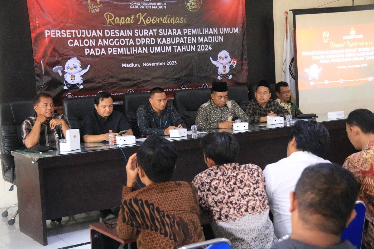 Rapat Koordinasi KPU Kabupaten Madiun. (KPU Kabupaten Madiun for jatimnow.com)