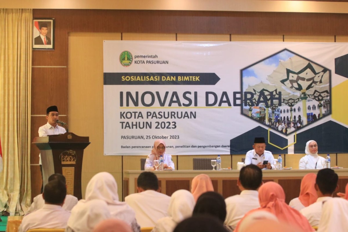 Sosialisasi dan Bimbingan Teknis (Bimtek) Inovasi Daerah Kota Pasuruan Tahun 2023, bertempat di Aula Rumah Makan Kebon Pring, Kota Pasuruan. (Foto: Humas Kota Pasuruan for jatimnow.com)