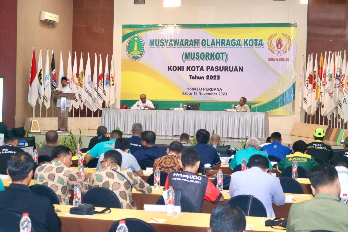 Wakil Wali Kota Pasuruan, Adi Wibowo, membuka Musorkot KONi Kota Pasuruan. (Foto: Humas Pemkot Pasuruan)