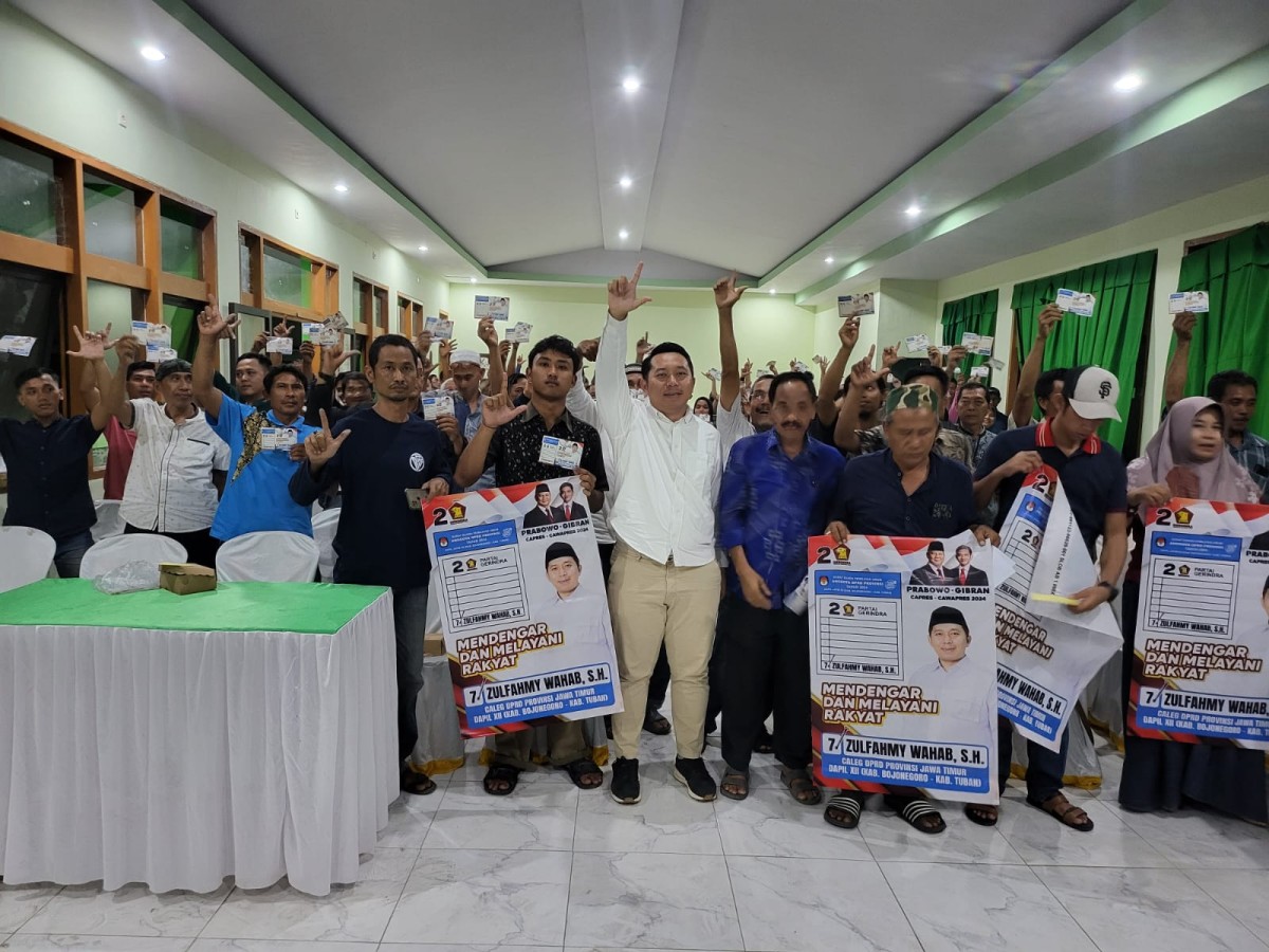 Suasana konsolidasi dan ikrar tekad pemenangan Prabowo Subianto Presiden dan Zulfahmy Wahab DPRD Jatim di Aula Sukorejo (Misbahul Munir/jatimnow.com)
