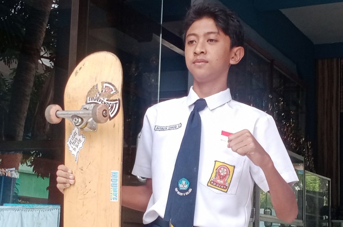 Avdavin Syauqi Endiananta atlet skateboard asal Kota Malang. (Foto: Avdavin Syauqi for jatimnow.com)