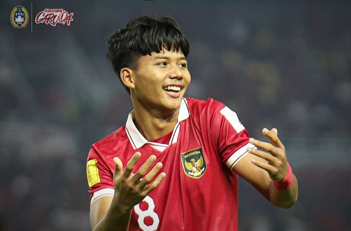 Arkhan Kaka seusai mencetak gol ke gawang Panama di babak kedua (Foto: Instagram Timnas Indonesia)
