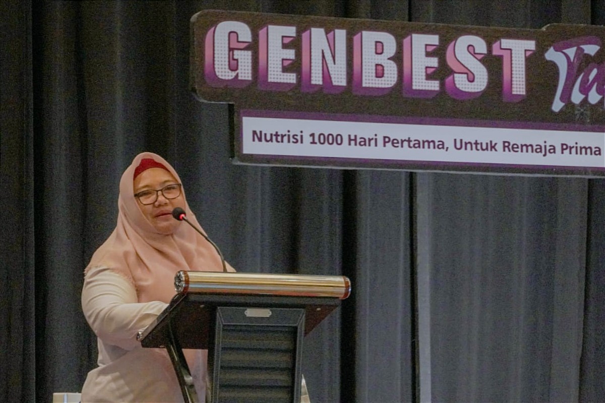 Wakil Bupati Gresik, Aminatun Habibah membuka acara Genbest Talk. (Foto: Humas Kominfo Gresik for jatimnow.com)