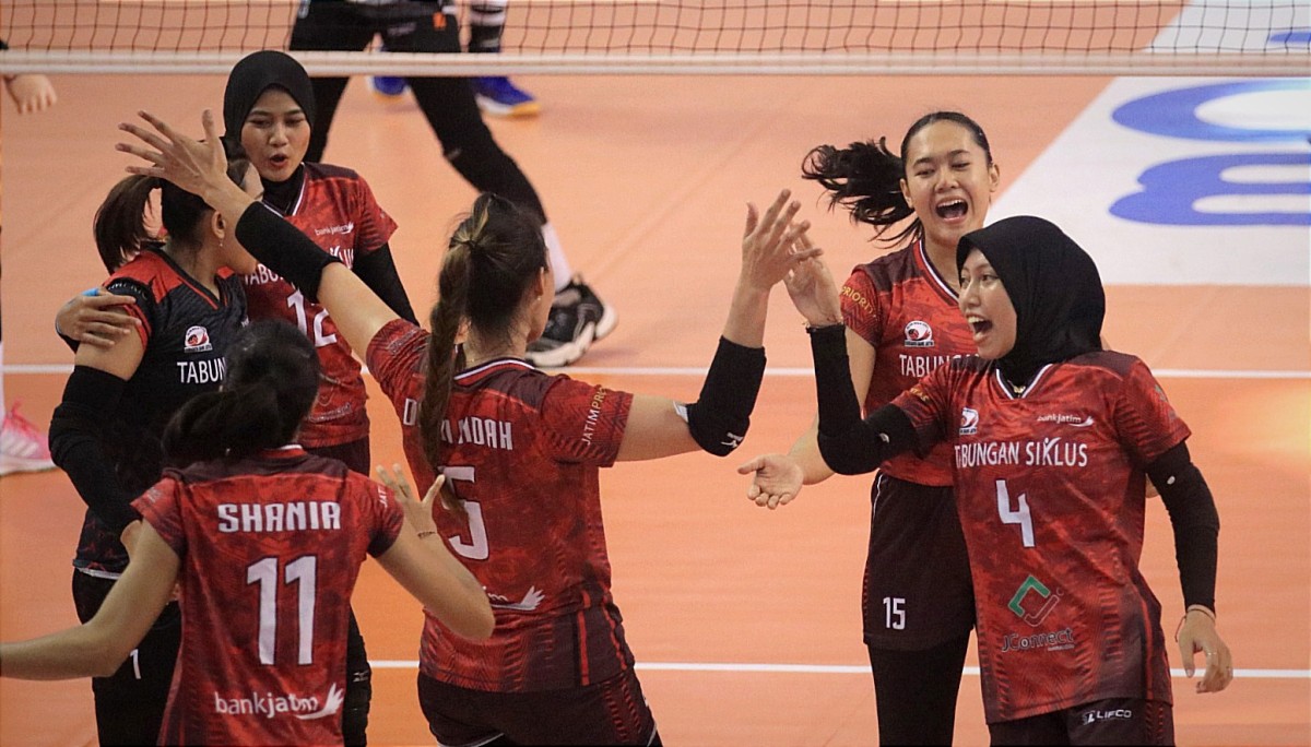 Tim voli putri Bank Jatim di ajang Livoli Divisi Utama 2023 (Foto: Media officer Livoli for jatimnow.com)