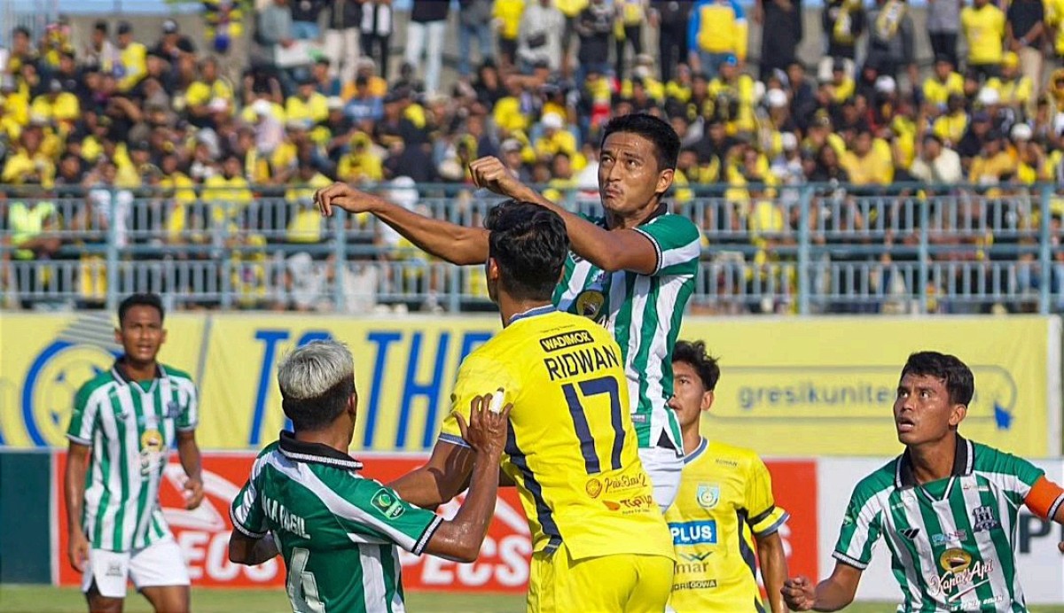 Pertandingan Gresik United vs Deltras di Stadion Gelora Joko Samudro Gresik. (Foto: Intagram Gresik United official for jatimnow.com)