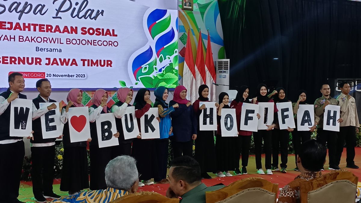 Gubernur Khofifah Sapa Ribuan Pilar Sosial Se-Bakorwil Bojonegoro