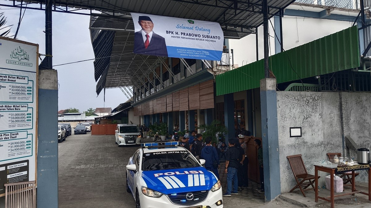 Suasana kunjungan Prabowo Subianto di Pondok Pesantren Langitan (Misbahul Munir/jatimnow.com)