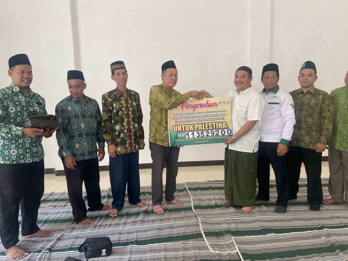 LP Ma'arif Ponorogo Sumbang Dana Bantu Rakyat Palestina