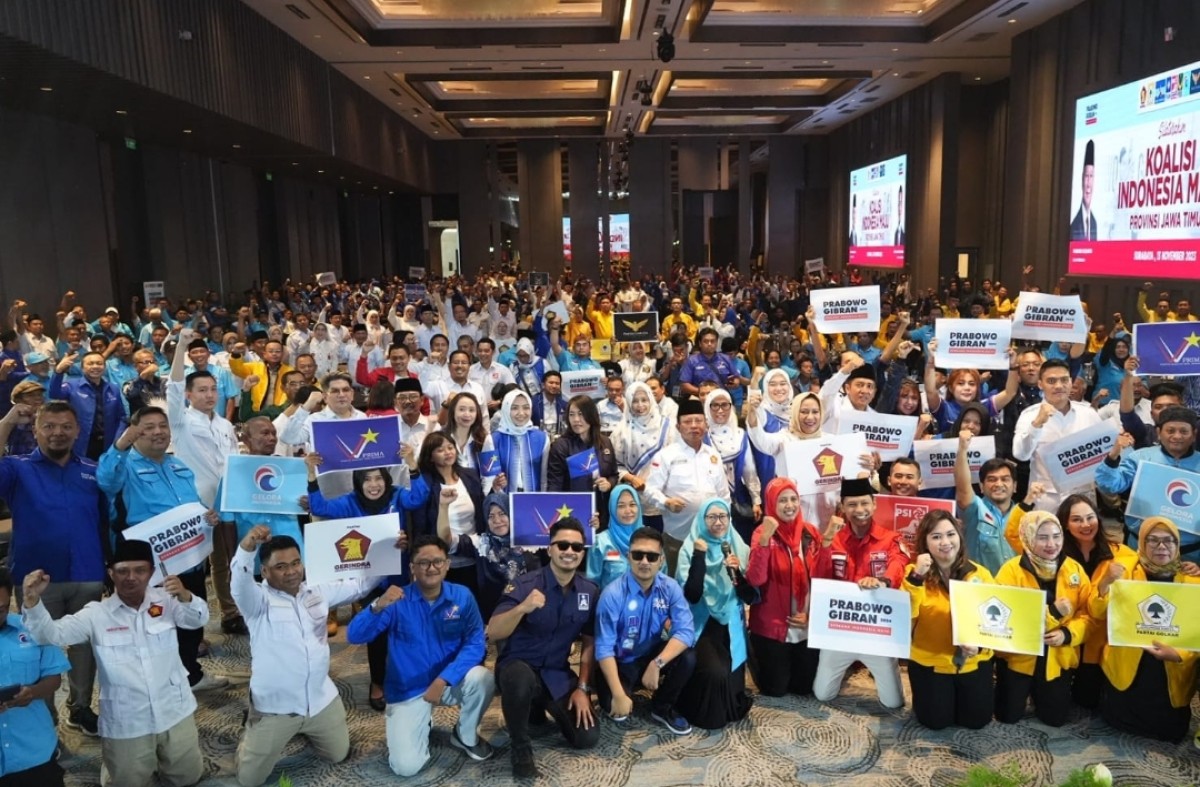 Silaturahmi Partai Koalisi Indonesia Maju (KIM) di Surabaya (foto: Fad for jatimnow.com)