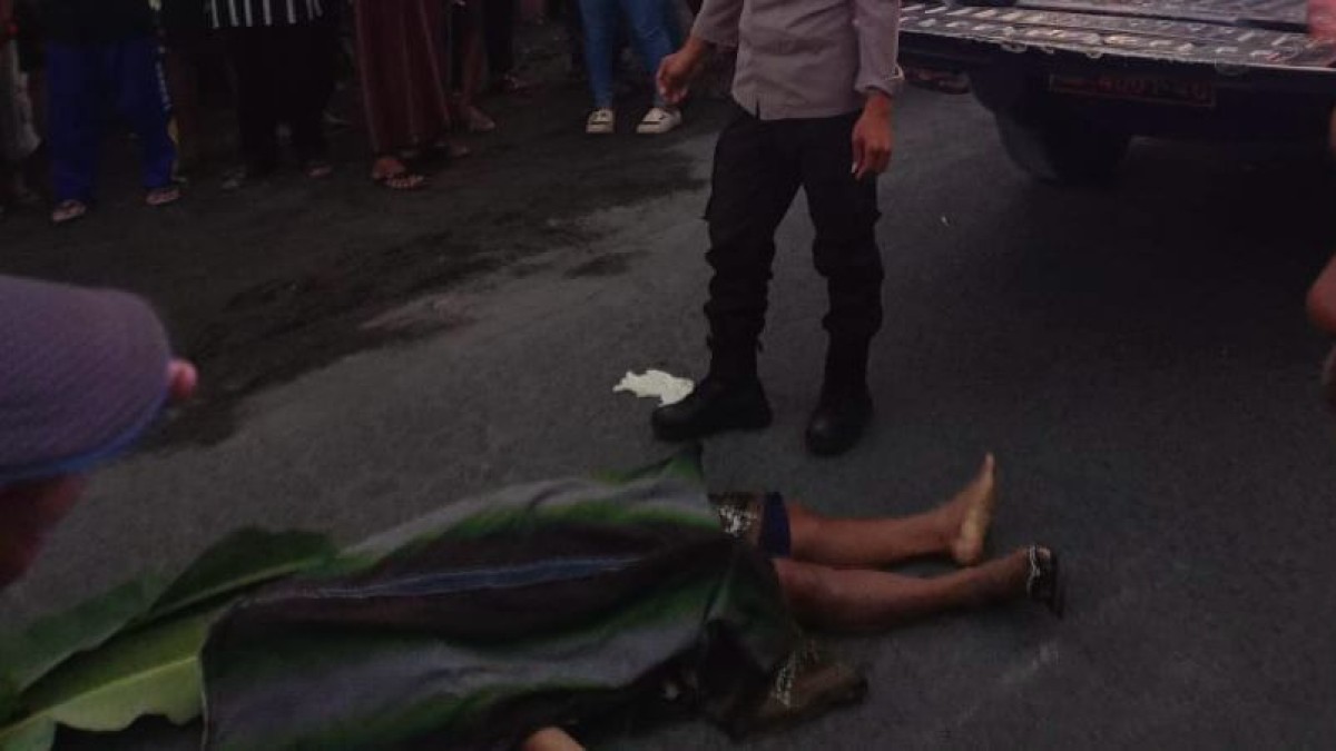 Korban tabrak lari. (Foto : Polsek Ngancar/jatimnow.com)