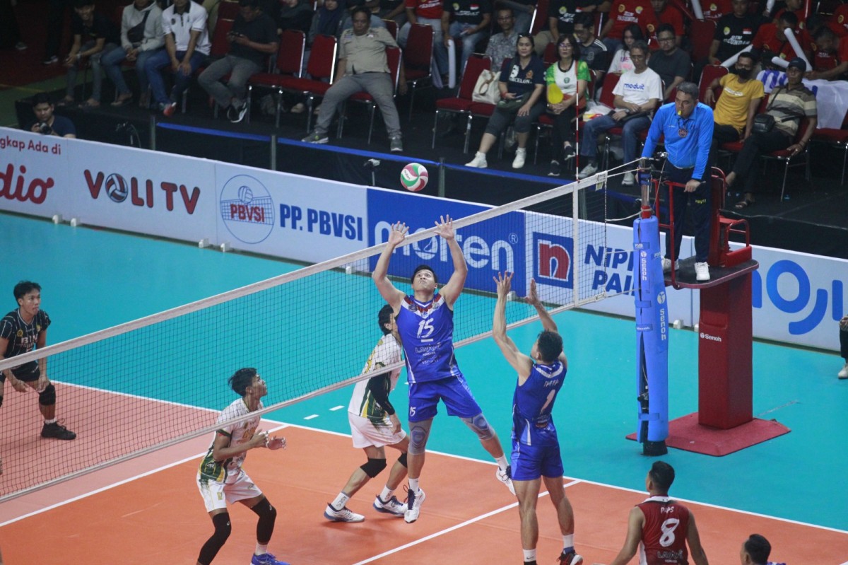 Laga antara Lavani dan BIN Pasundan di Final Four Livoli Divisi Utama 2023. (Foto: Tim Livoli 2023/jatimnow.com).
