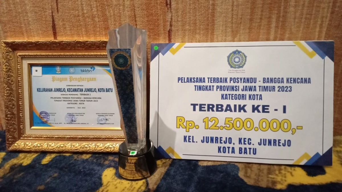 Tim PKK Desa Junrejo, Kota Batu berhasil menjadi pemenang kategori Terbaik I dalam Pelaksana Terbaik Posyandu - Bangga Kencana Tingkat Provinsi Jawa Timur.(Foto: Gerhana/jatimnow.com)