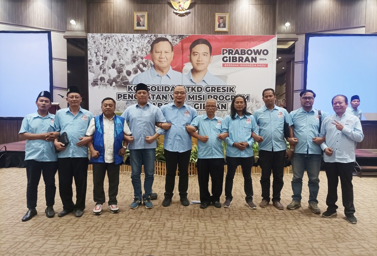 Tim Kampanye Daerah Prabowo-Gibran Kabupaten Gresik (Foto: Sahlul Fahmi/jatimnow.com)