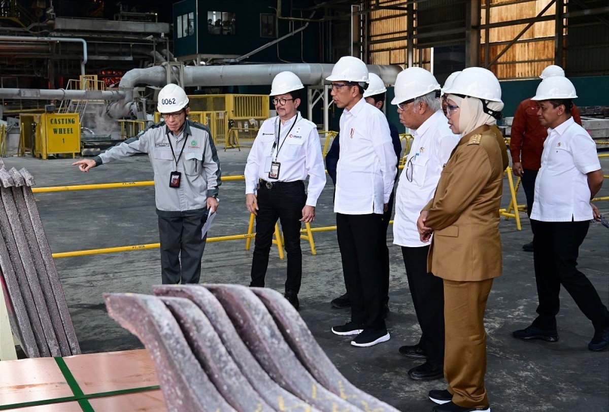 Presiden Republik Indonesia Joko Widodo meresmikan proyek ekspansi PT Smelting oleh PT Freeport Indonesia (PTFI). (Foto: PTFI for jatimnow.com)