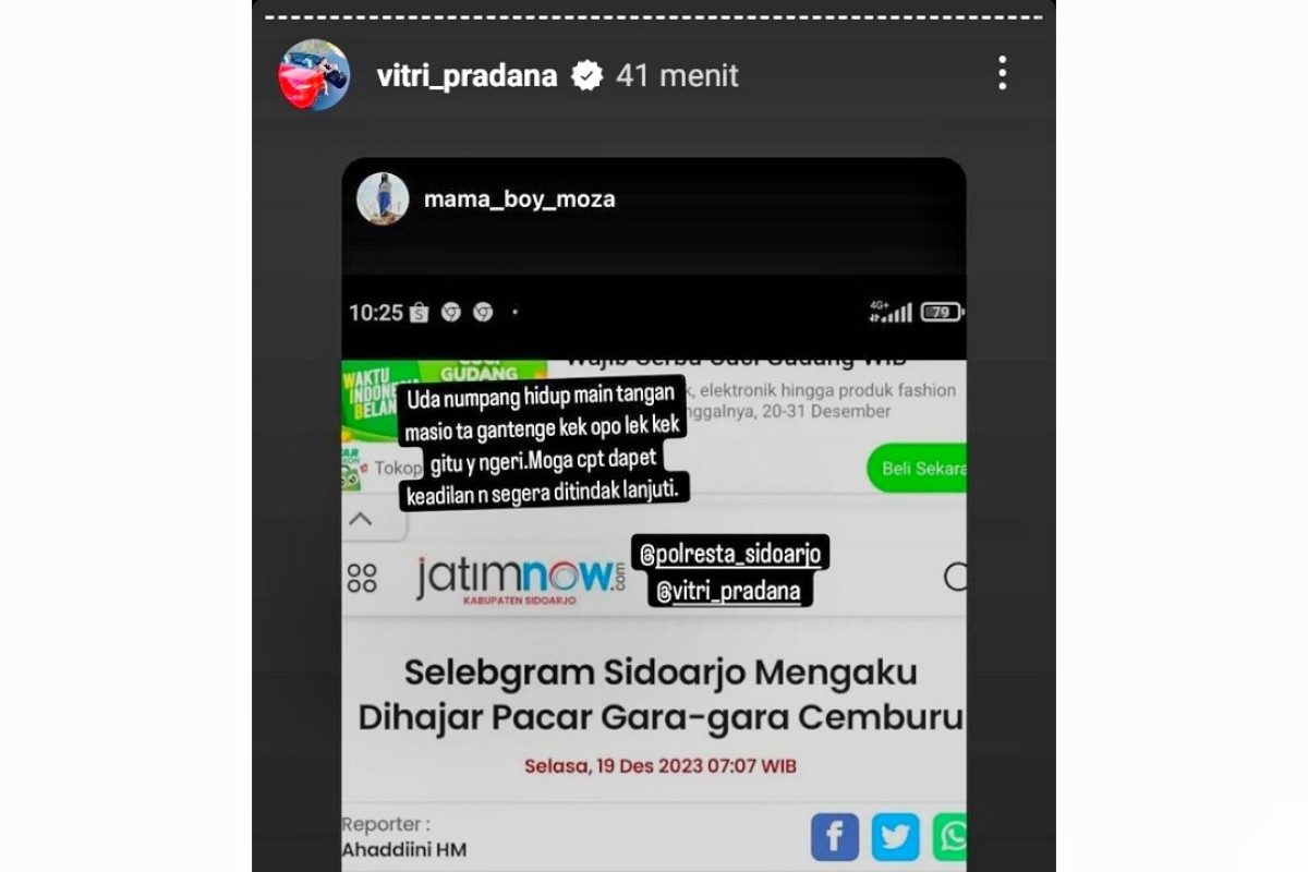 Selebgram Sidoarjo Mengaku Dianiaya Pacar, Netizen Komen Begini