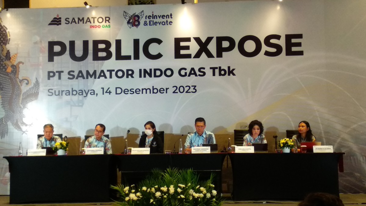 PT Samator Indo Gas Tbk, saat public expose di Surabaya. (Haryo Agus/jatimnow.com)