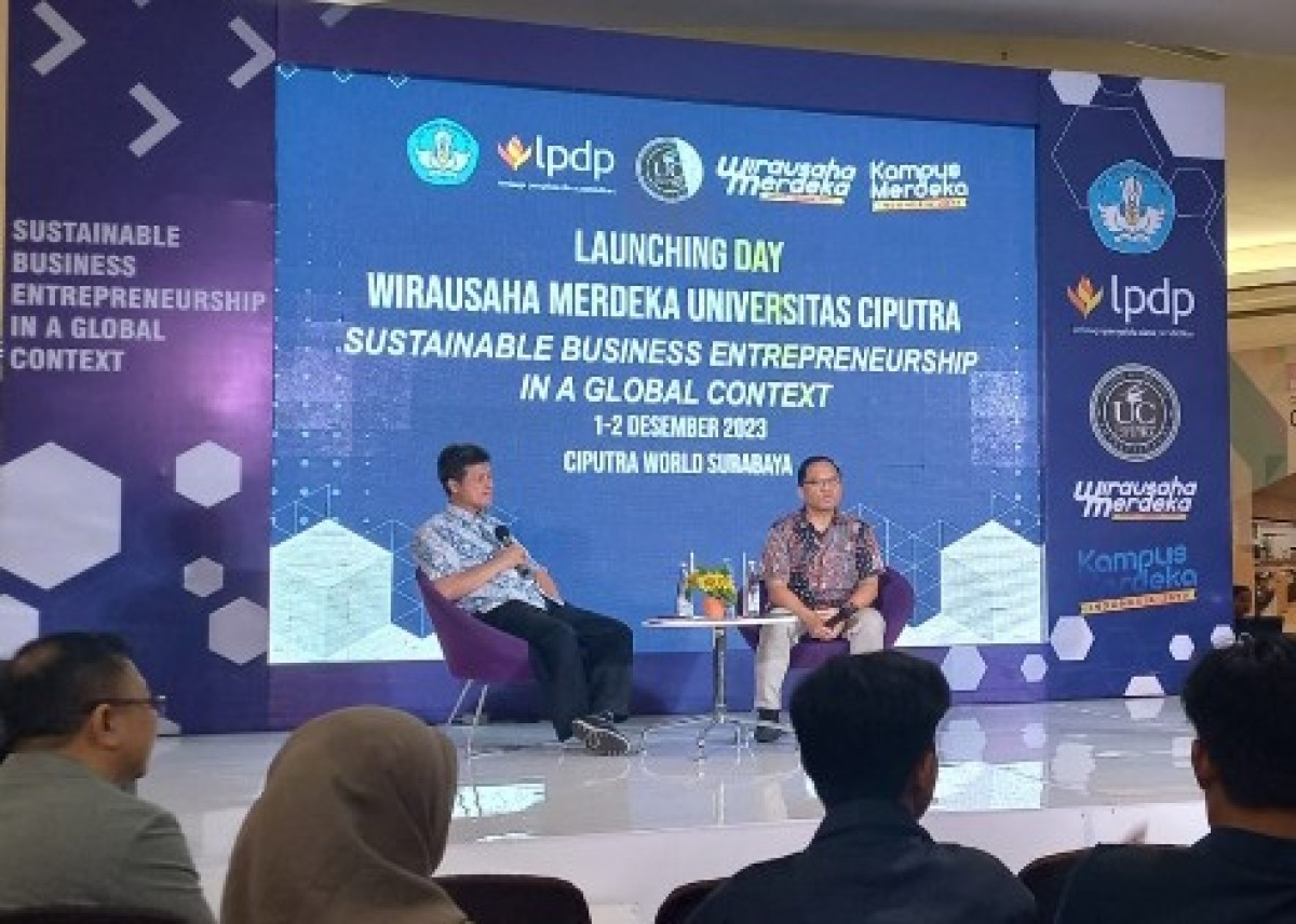 Talkshow di hari kedua Program Wirausaha Merdeka (WMK) Universitas Ciputra 2023. (Foto: Aditya for jatimnow.com)