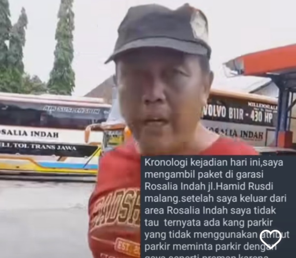 Narasi video diduga aksi premanisme berkedok jukir di Kota Malang. (Foto: Tangkapan layar Instagram)