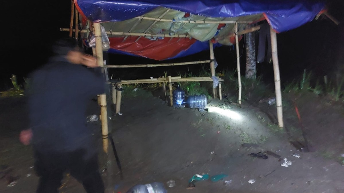 Lokasi korban saat berteduh. (Foto: Polres Blitar)