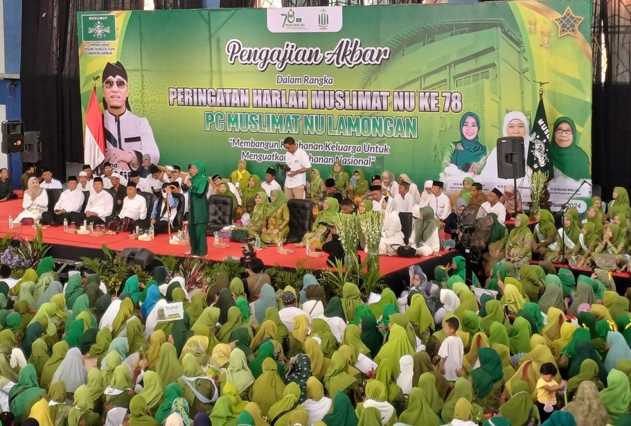 Gubernur Khofifah Indar Parawansa saat memberikan sambutan. (Foto: Adyad Ammy Iffansah/jatimnow.com).