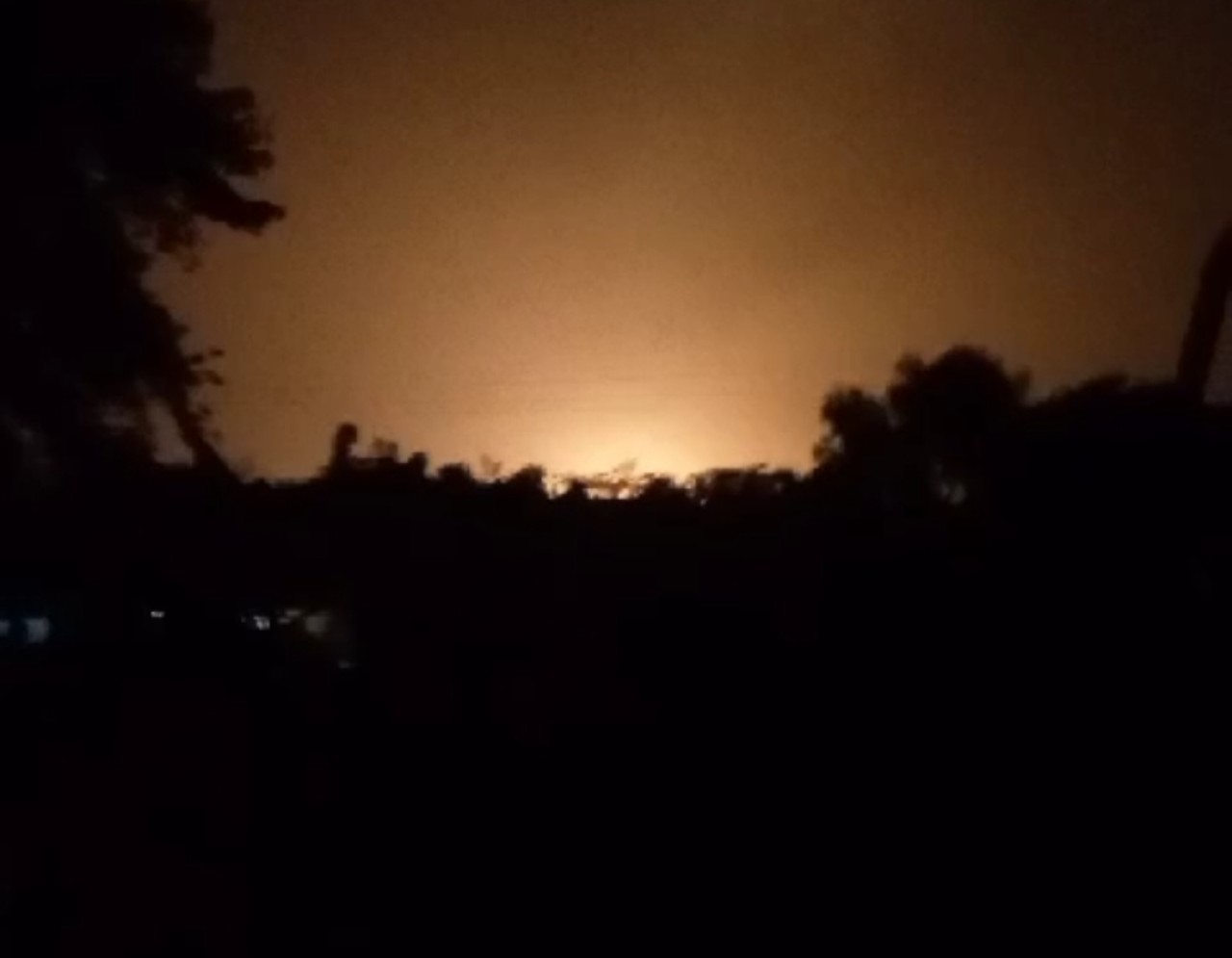 Nyala flare yang direkam warga. (Foto: tangkapan layar)