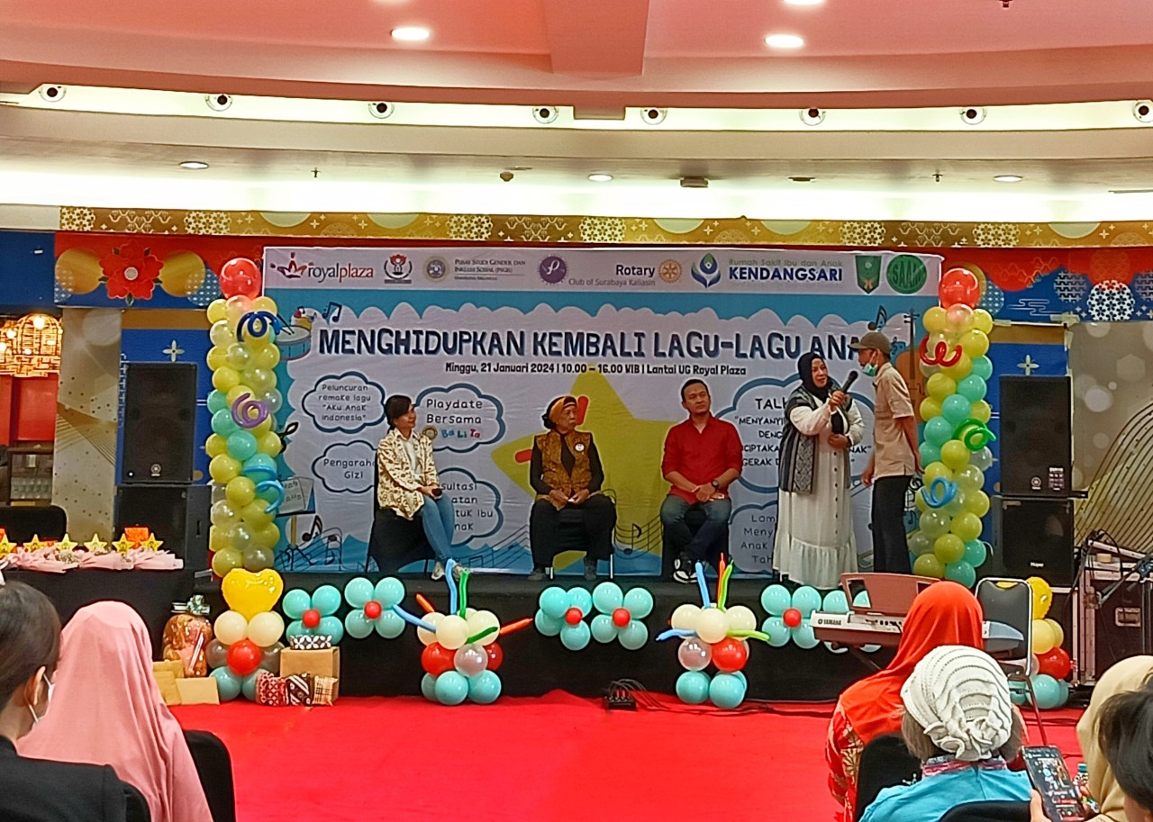 Suasana acara Yayasan Anak Indonesia Yayasan Kesejahterahan Anak (YKAI) Jawa Timur di Royal Plaza, Minggu (21/1/2024). (Foto: Ahaddiini HM/jatimnow.com)