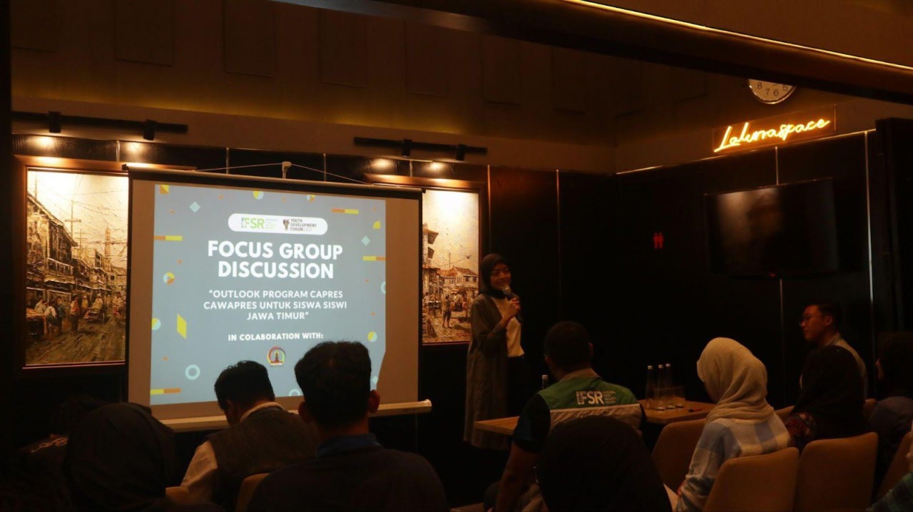 Siswa dan siswi di Jawa Timur saat menghadiri Focus Group Discussion (FGD) yang diadakan oleh Indonesia Food Security Review (IFSR) dan Youth Development Forum (YDF) di Kota Malang. (Foto : Gerhana/jatimnow.com)