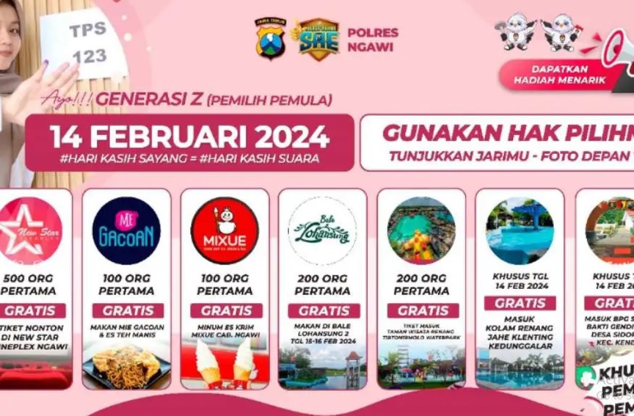 Hadiah untuk gen Z yang nyoblos. (Foto: tangkapan layar)