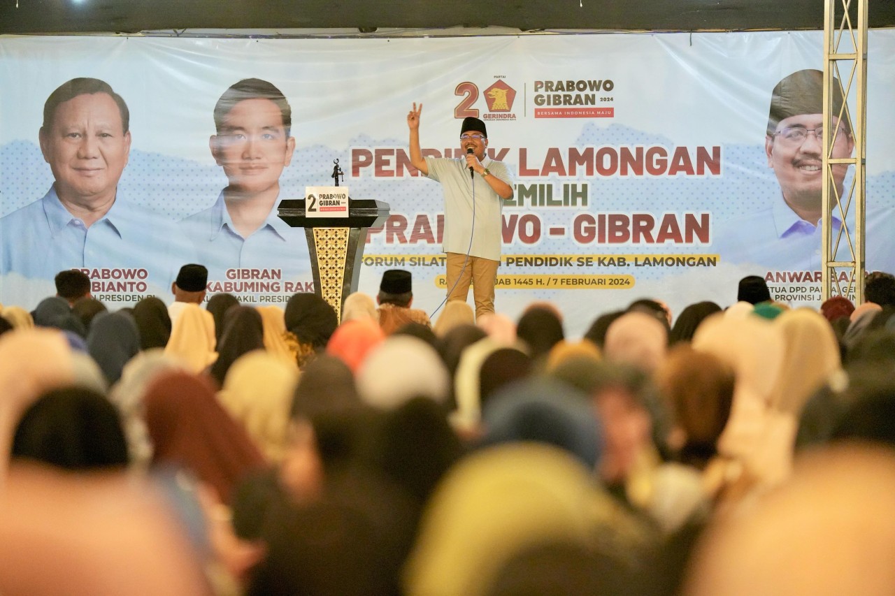 Ribuan Pendidik di Lamongan Dukung Prabowo, Gus Sadad: Sekali Putaran Itu Nyata