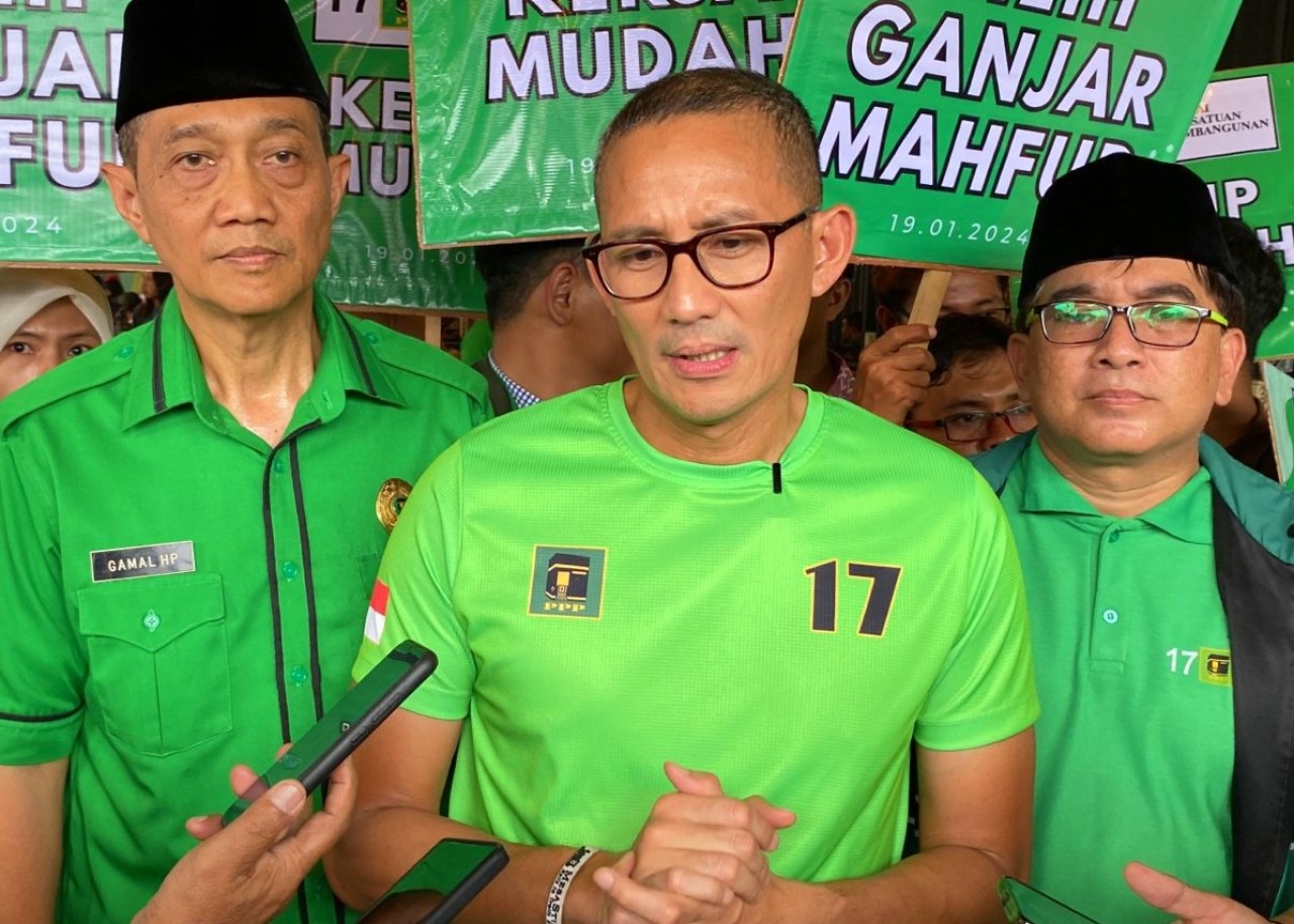 Ketua Badan Pemenangan Pemilu (Bappilu) Partai Persatuan Pembangunan (PPP) Sandiaga Salahuddin Uno. (foto: Ahaddiini HM/jatimnow.com).