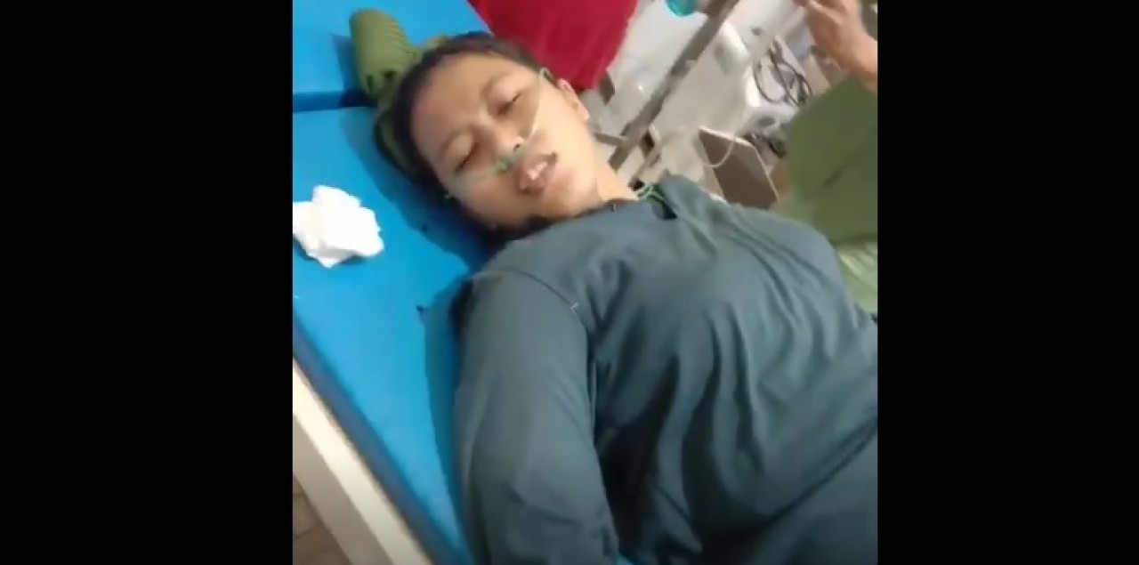 Korban begal saat pendapat perawatan. (Foto: tangkapan layar video warga)