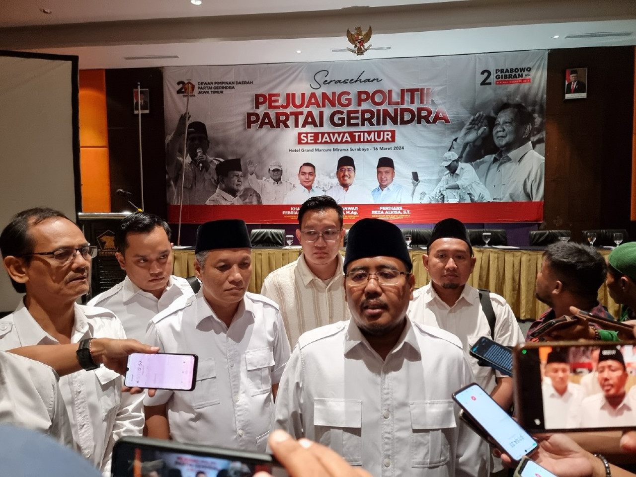 Ketua DPD Gerindra Jatim Anwar Sadada saat ditemui di Hotel Mercure Surabaya (Foto: Ni'am Kurniawan/jatimnow.com)
