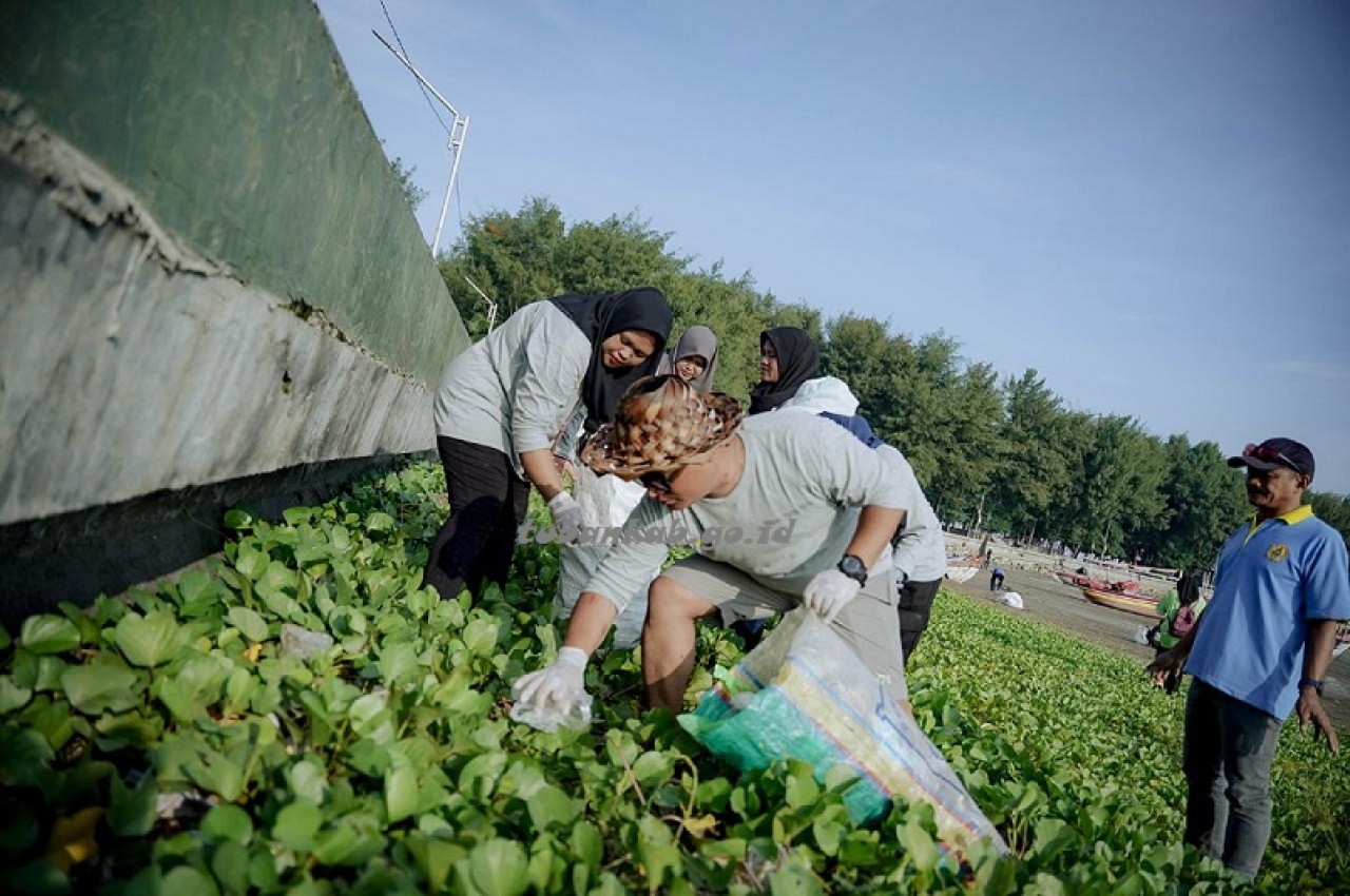 DLHP dan Dinas PUPR-PRKP Tuban bareng kelompok masyarakat bersih pantai. (Foto: dok.tubankab.go.id)