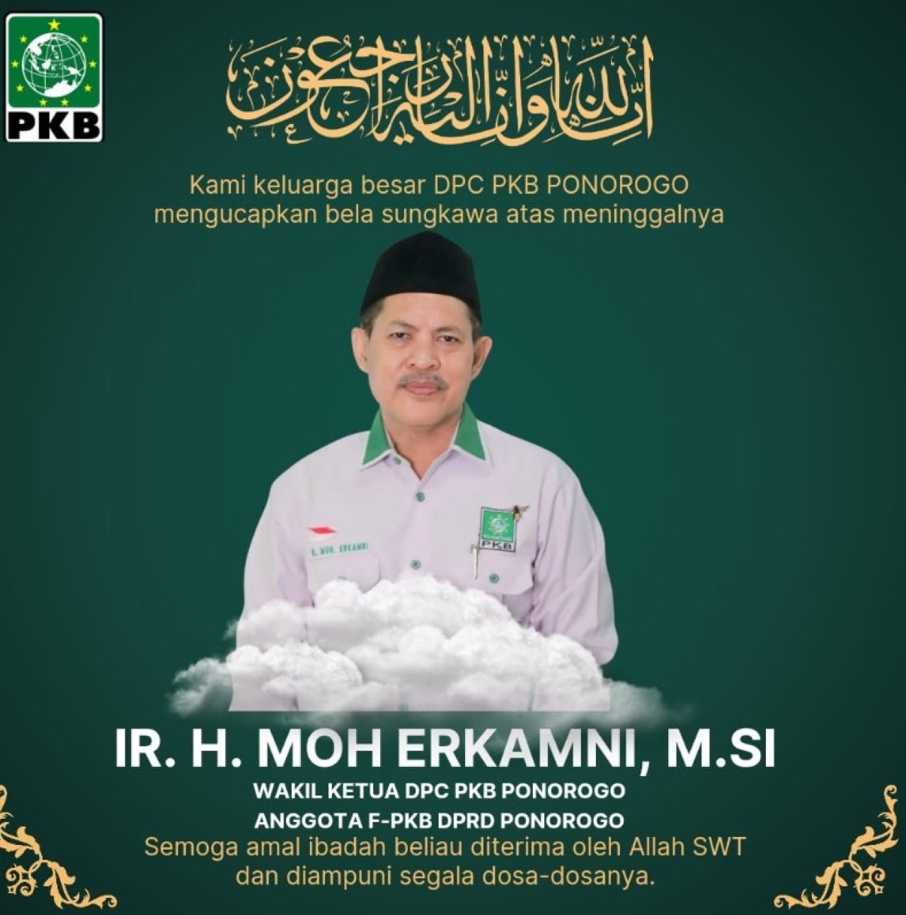 Caleg Petahana DPRD Ponorogo PKB, Erkamni Meninggal Dunia (dok. PKB for jatimnow.com)