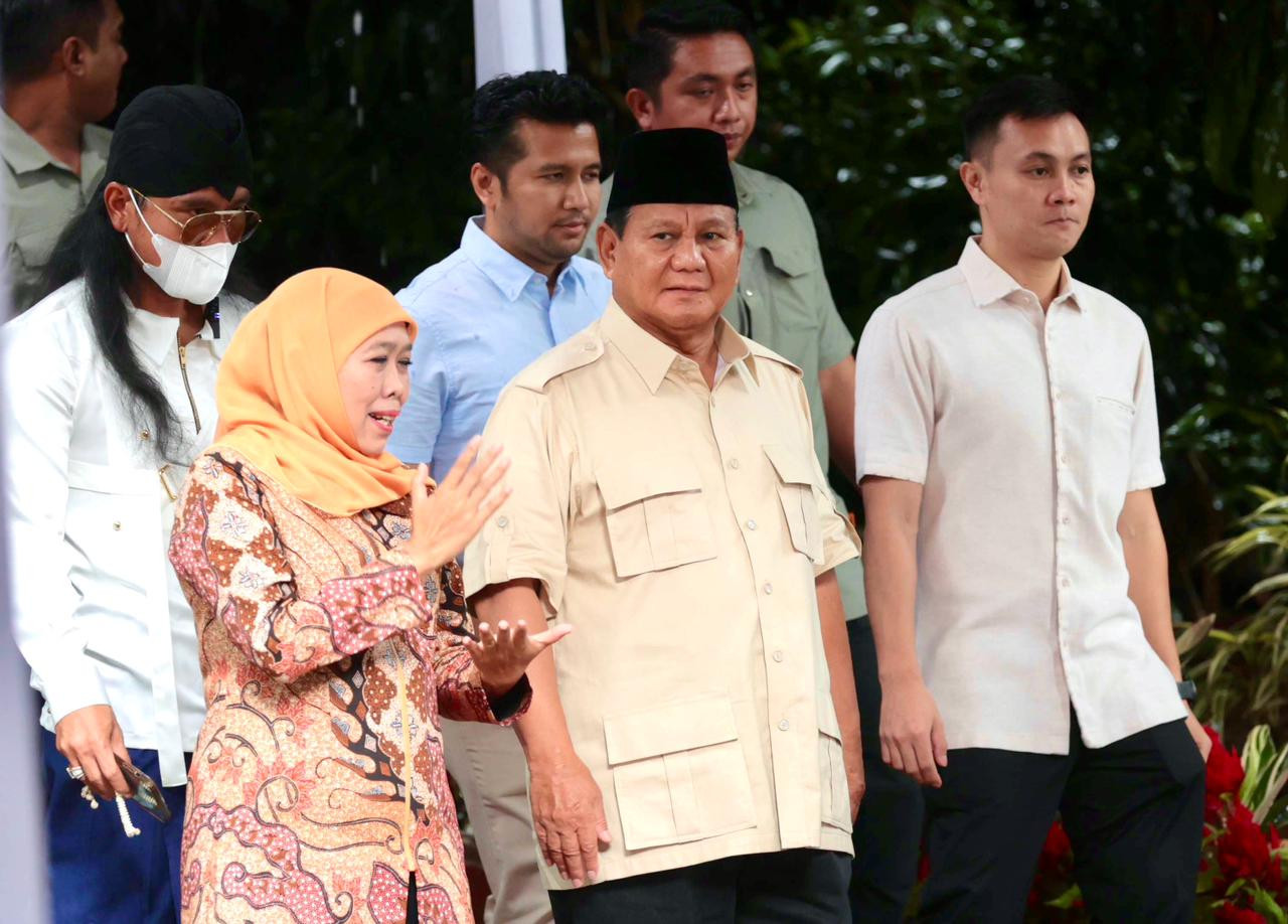 Momen Khofifah bersama Prabowo di Hambalang (Foto: TKD Prabowo-Gibran for jatimnow.com)