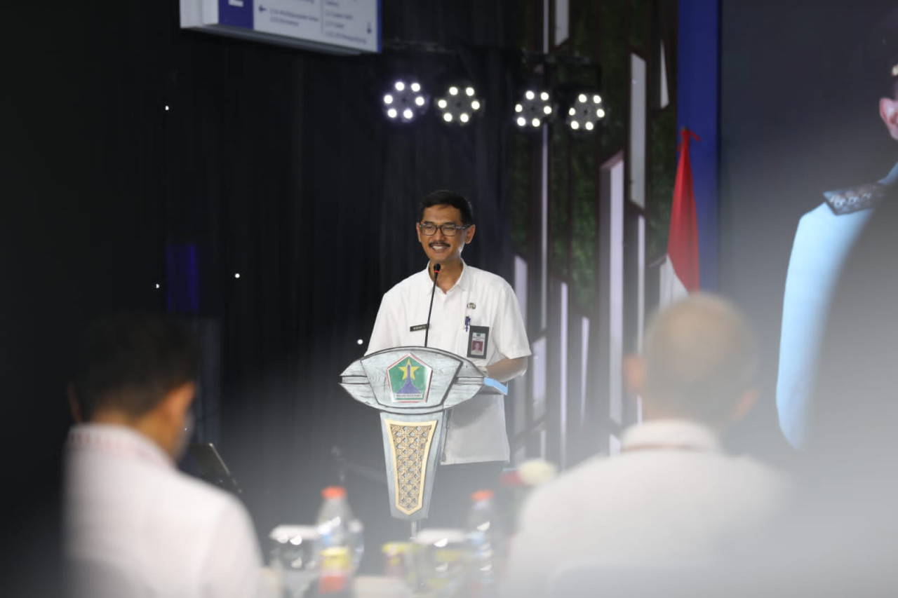 Kepala Diskominfo Kota Malang Muhammad Nur Widianto dalam kegiatan peluncuran logo Hari Ulang Tahun (HUT) ke-110 Kota Malang. (Foto: Prokopim Pemkot Malang)